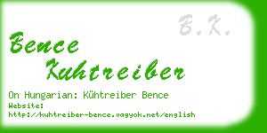 bence kuhtreiber business card